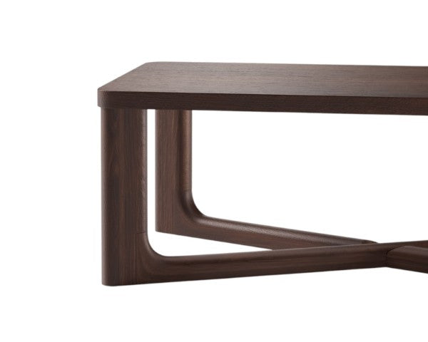 Homeroots 50" Walnut Solid Wood Coffee Table With Modern Cross Legs - Stylish Accent For Any Room   564934