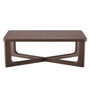 HomeRoots 50" Elegant Walnut Solid Wood Coffee Table with X-Style Cross Legs – Timeless Design for Any Space 564934