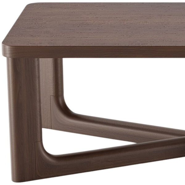 Homeroots 50" Walnut Solid Wood Coffee Table With Modern Cross Legs - Stylish Accent For Any Room   564934