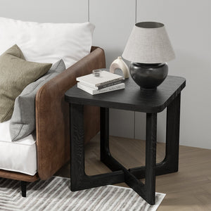 HomeRoots 24" Black Solid Wood Square End Table - Elegant, Modern Design for Compact Spaces & Versatile Use 564935