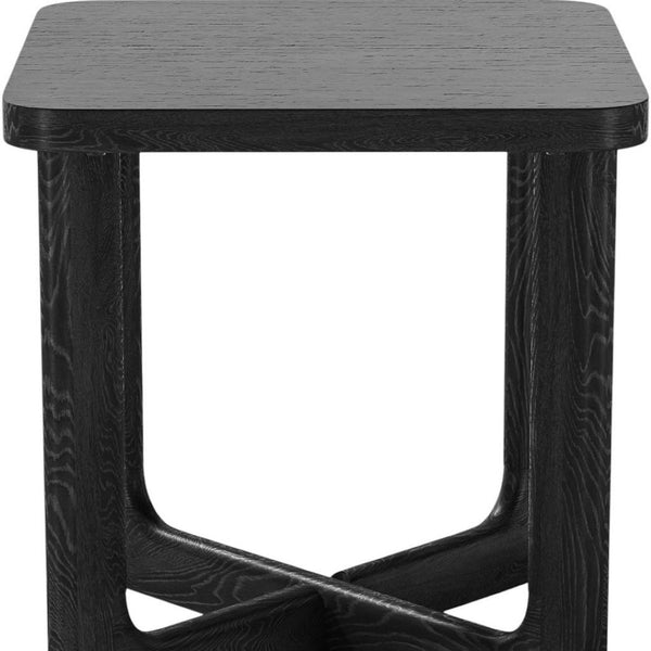 HomeRoots 24" Black Solid Wood Square End Table - Elegant, Modern Design for Compact Spaces & Versatile Use 564935