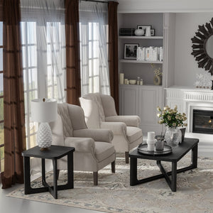HomeRoots 24" Black Solid Wood Square End Table - Elegant, Modern Design for Compact Spaces & Versatile Use 564935