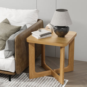 Homeroots 24" Natural Solid Wood Square Cross Legs End Table – Versatile, Stylish, And Perfect For Any Room!   564936