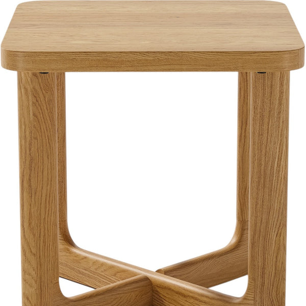 Homeroots 24" Natural Solid Wood Square Cross Legs End Table – Versatile, Stylish, And Perfect For Any Room!   564936