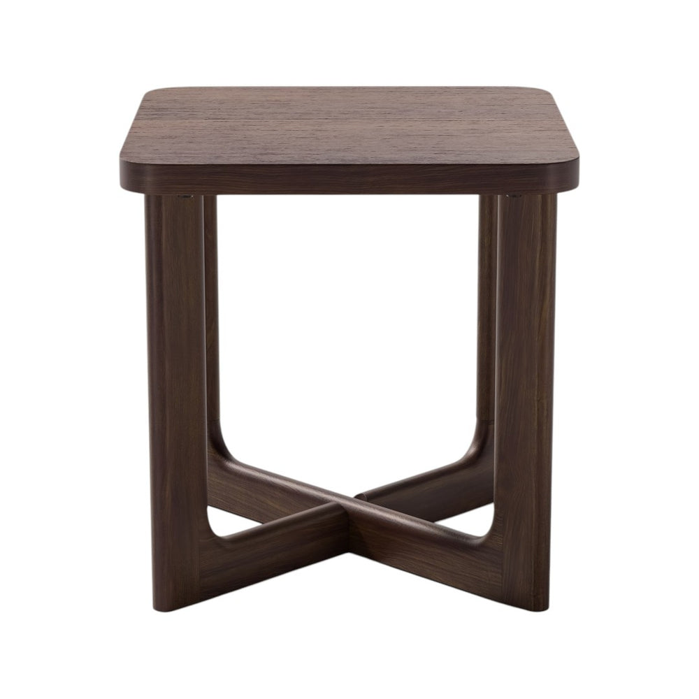 HomeRoots 24" Brown Solid Wood End Table with Cross Legs – Elegant, Versatile Design for Home & Office Use 564937