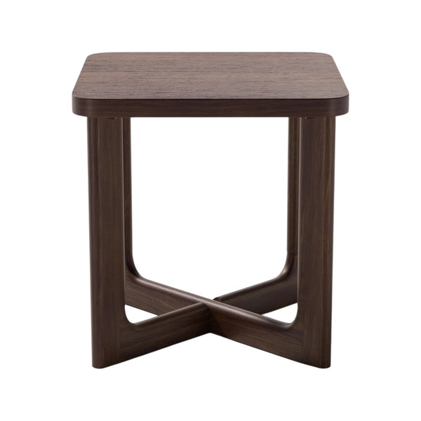 HomeRoots 24" Brown Solid Wood End Table with Cross Legs – Elegant, Versatile Design for Home & Office Use 564937
