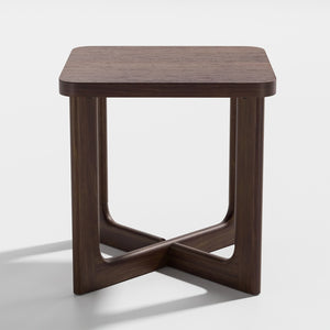 HomeRoots 24" Brown Solid Wood End Table with Cross Legs – Elegant, Versatile Design for Home & Office Use 564937