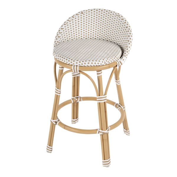 Butler Specialty Tobias Outdoor Rattan And Metal Dining Side Chair – Chic Coastal Style For Your Patio Oasis Beige And White Aluminum,Polyethylene (Pe) Rattan Weave 5649433-butler