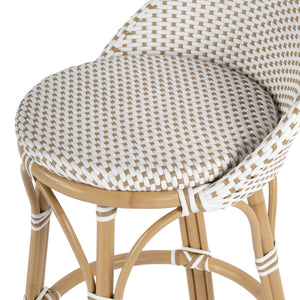 Butler Specialty Tobias Outdoor Rattan And Metal Dining Side Chair – Chic Coastal Style For Your Patio Oasis Beige And White Aluminum,Polyethylene (Pe) Rattan Weave 5649433-butler