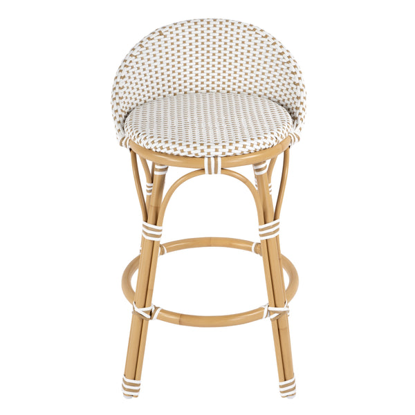 Butler Specialty Tobias Outdoor Rattan And Metal Dining Side Chair – Chic Coastal Style For Your Patio Oasis Beige And White Aluminum,Polyethylene (Pe) Rattan Weave 5649433-butler