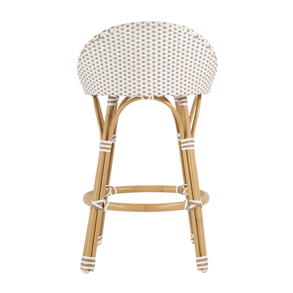 Butler Specialty Tobias Outdoor Rattan And Metal Dining Side Chair – Chic Coastal Style For Your Patio Oasis Beige And White Aluminum,Polyethylene (Pe) Rattan Weave 5649433-butler