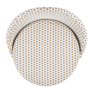 Butler Specialty Tobias Outdoor Rattan And Metal Dining Side Chair – Chic Coastal Style For Your Patio Oasis Beige And White Aluminum,Polyethylene (Pe) Rattan Weave 5649433-butler