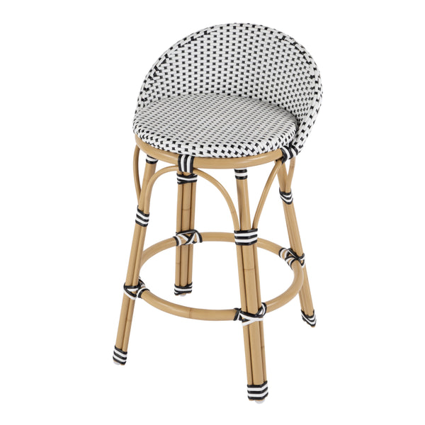 Butler Specialty Tobias Outdoor Rattan And Metal Dining Side Chair – Chic Coastal Style For Your Patio Oasis Black And White Aluminum,Polyethylene (Pe) Rattan Weave 5649434-butler