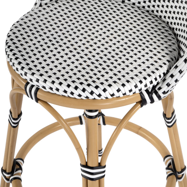 Butler Specialty Tobias Outdoor Rattan And Metal Dining Side Chair – Chic Coastal Style For Your Patio Oasis Black And White Aluminum,Polyethylene (Pe) Rattan Weave 5649434-butler