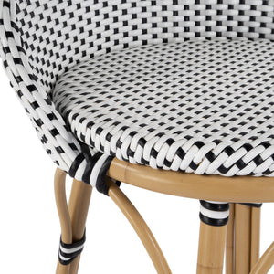 Butler Specialty Tobias Outdoor Rattan And Metal Dining Side Chair – Chic Coastal Style For Your Patio Oasis Black And White Aluminum,Polyethylene (Pe) Rattan Weave 5649434-butler