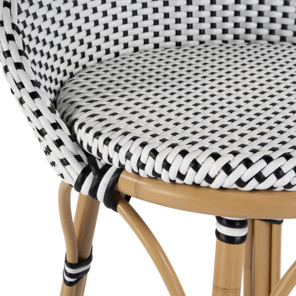 Butler Specialty Tobias Outdoor Rattan And Metal Dining Side Chair – Chic Coastal Style For Your Patio Oasis Black And White Aluminum,Polyethylene (Pe) Rattan Weave 5649434-butler