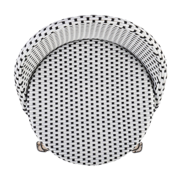 Butler Specialty Tobias Outdoor Rattan And Metal Dining Side Chair – Chic Coastal Style For Your Patio Oasis Black And White Aluminum,Polyethylene (Pe) Rattan Weave 5649434-butler