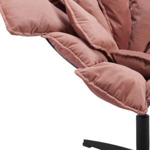 Homeroots 42" Pink Velvet Swivel Side Chair - Stylish Upholstered Design With Durable Steel Frame & Comfort   564970
