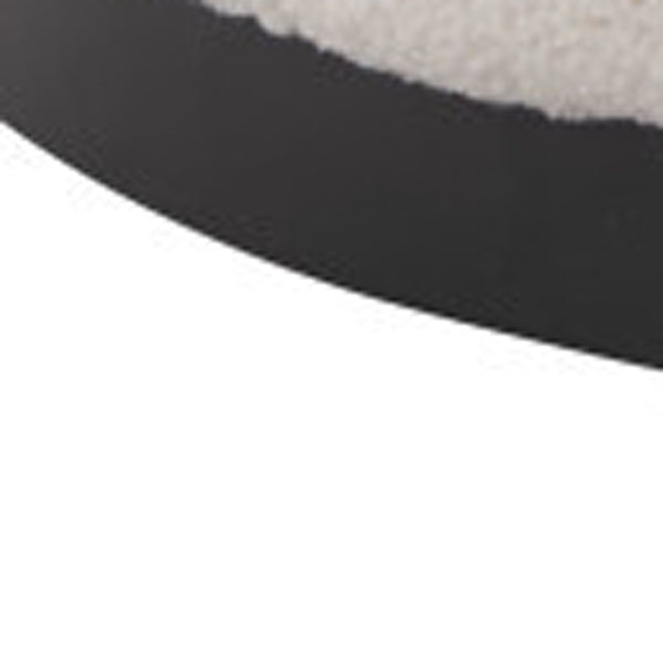 Homeroots 36" Cream And Black Faux Shearling Barrel Chair – Stylish Comfort For Living Room Or Office Decor   564971