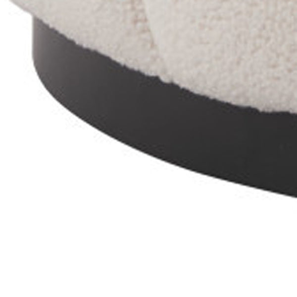 Homeroots 36" Cream And Black Faux Shearling Barrel Chair – Stylish Comfort For Living Room Or Office Decor   564971