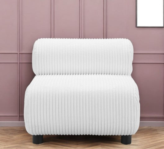 Homeroots 31" Stylish White And Black Corduroy Upholstered Side Chair - Durable Comfort For Any Decor   564972