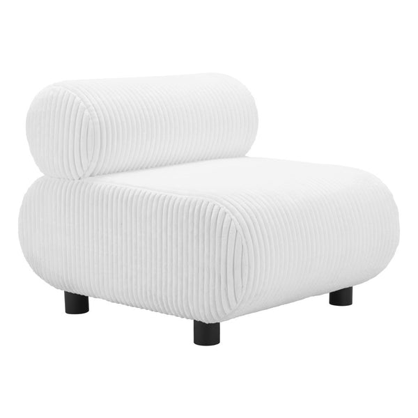 Homeroots 31" Stylish White And Black Corduroy Upholstered Side Chair - Durable Comfort For Any Decor   564972