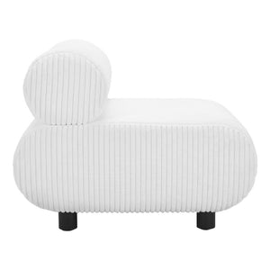 Homeroots 31" Stylish White And Black Corduroy Upholstered Side Chair - Durable Comfort For Any Decor   564972