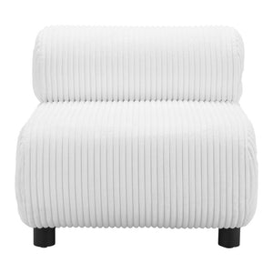 Homeroots 31" Stylish White And Black Corduroy Upholstered Side Chair - Durable Comfort For Any Decor   564972