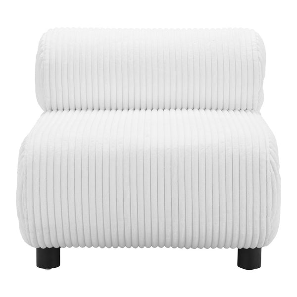 Homeroots 31" Stylish White And Black Corduroy Upholstered Side Chair - Durable Comfort For Any Decor   564972