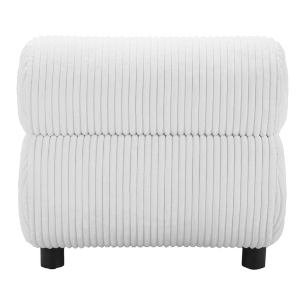 Homeroots 31" Stylish White And Black Corduroy Upholstered Side Chair - Durable Comfort For Any Decor   564972