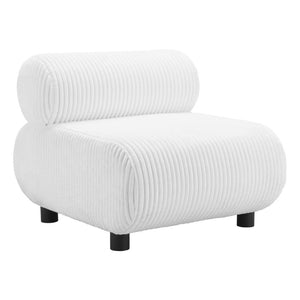 Homeroots 31" Stylish White And Black Corduroy Upholstered Side Chair - Durable Comfort For Any Decor   564972