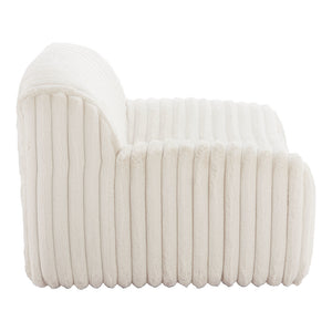 Homeroots 39" Cream Faux Fur Tufted Lounge Chair   564973
