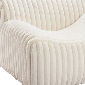 HomeRoots 39" Cream Faux Fur Lounge Chair - Modern Glamour with Plush Comfort for Any Room Décor Style 564973