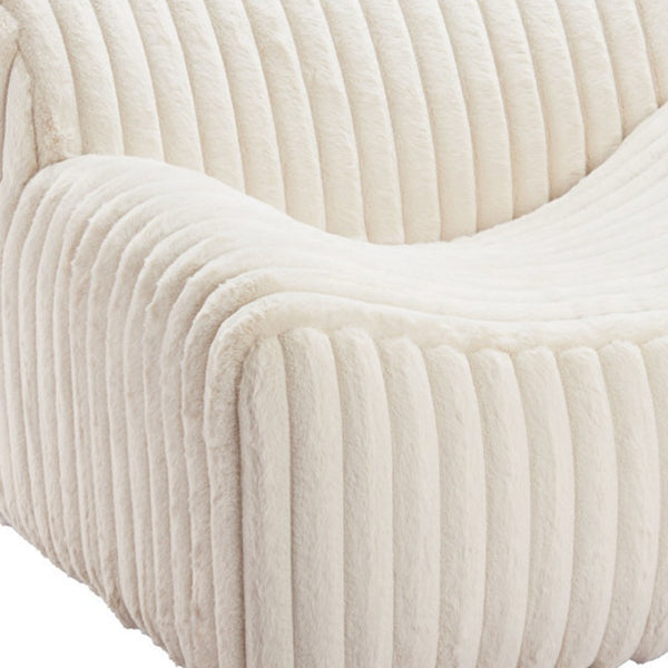 HomeRoots 39" Cream Faux Fur Lounge Chair - Modern Glamour with Plush Comfort for Any Room Décor Style 564973