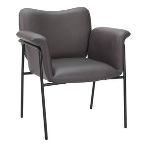 Homeroots 31" Chic Brown And Black Faux Leather Arm Chair - Comfortable Upholstered Design For Stylish Spaces   564975