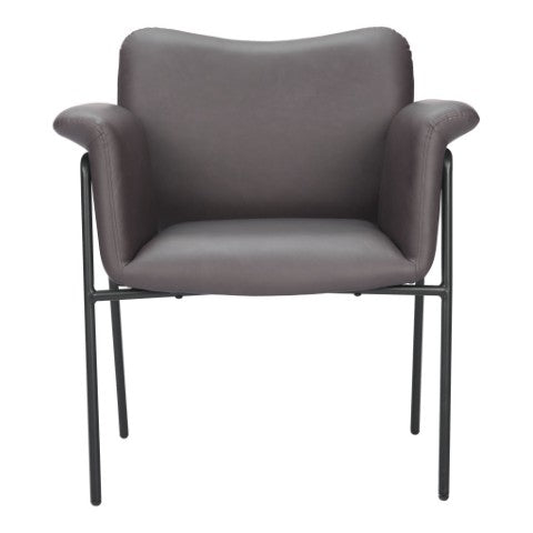 Homeroots 31" Chic Brown And Black Faux Leather Arm Chair - Comfortable Upholstered Design For Stylish Spaces   564975