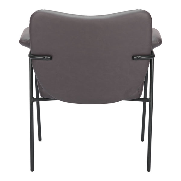 Homeroots 31" Chic Brown And Black Faux Leather Arm Chair - Comfortable Upholstered Design For Stylish Spaces   564975