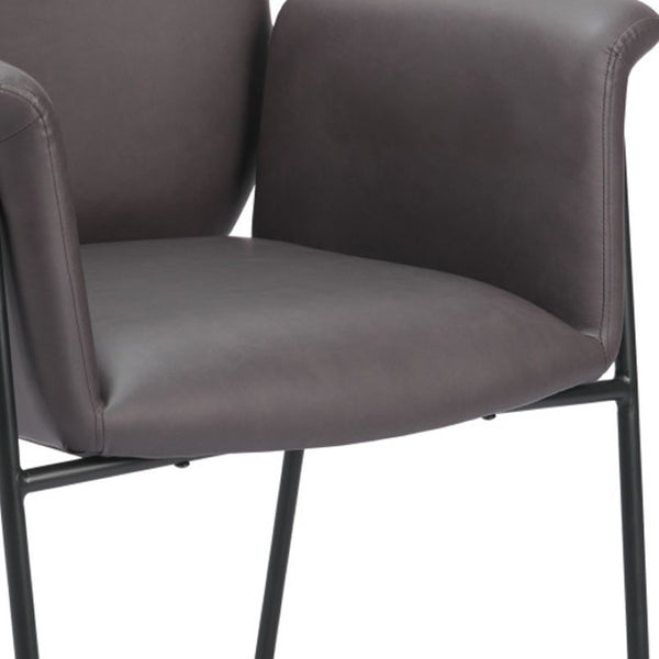 Homeroots 31" Chic Brown And Black Faux Leather Arm Chair - Comfortable Upholstered Design For Stylish Spaces   564975