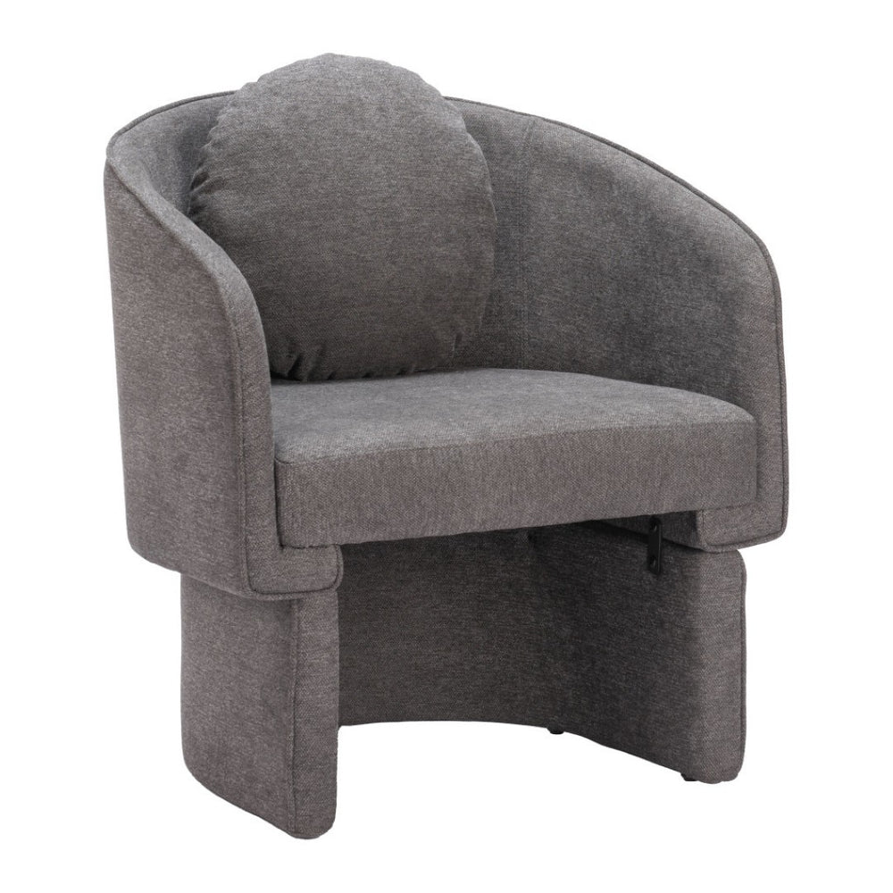 HomeRoots 28" Gray Upholstered Club Chair with Decorative Toss Pillow - Stylish Comfort for Any Space 564976
