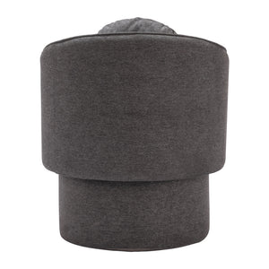 Homeroots 28" Gray Fabric Barrel Chair And Toss Pillow   564976