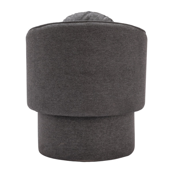 Homeroots 28" Gray Fabric Barrel Chair And Toss Pillow   564976