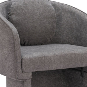 HomeRoots 28" Gray Upholstered Club Chair with Decorative Toss Pillow - Stylish Comfort for Any Space 564976
