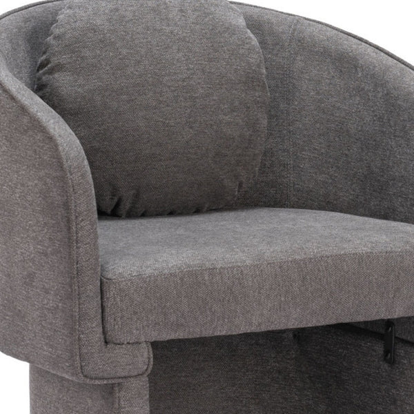HomeRoots 28" Gray Upholstered Club Chair with Decorative Toss Pillow - Stylish Comfort for Any Space 564976