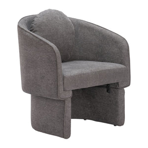 HomeRoots 28" Gray Upholstered Club Chair with Decorative Toss Pillow - Stylish Comfort for Any Space 564976