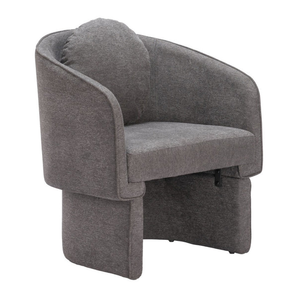 HomeRoots 28" Gray Upholstered Club Chair with Decorative Toss Pillow - Stylish Comfort for Any Space 564976