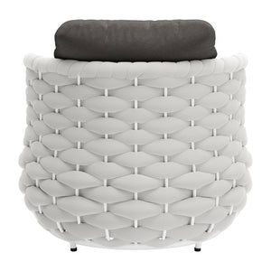 Homeroots 34" Gray And White Olefin Barrel Chair And Toss Pillow   564977