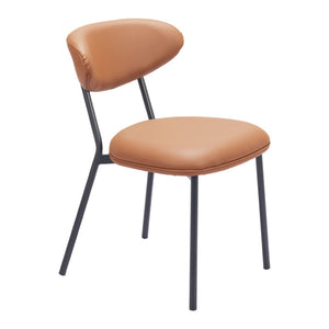 HomeRoots Set of Two Modern Brown and Black Upholstered Faux Leather Side Chairs – Stylish Comfort for Any Room 564982