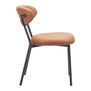 HomeRoots Set of Two Modern Brown and Black Upholstered Faux Leather Side Chairs – Stylish Comfort for Any Room 564982