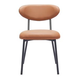 HomeRoots Set of Two Modern Brown and Black Upholstered Faux Leather Side Chairs – Stylish Comfort for Any Room 564982