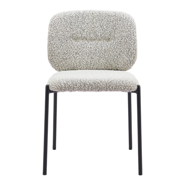 Set of Two Modern Steel Frame Upholstered Dining Side Chairs for Stylish Contemporary Homes